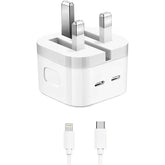 35W Dual USB-C PD Fast Charger - Foldable Compact Wall Adapter Compitable for iPhone 12-14, iPad, Samsung Galaxy, Huawei, Xiaomi & More